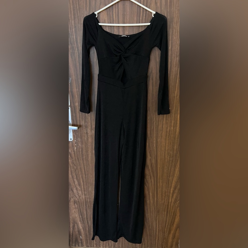 Missguided + Black Streamlined Jumpsuit